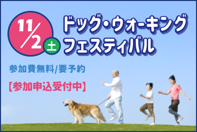 11/2（土）開催『ドッグ・ウォーキングフェスティバル 』 参加申込受付終了 （2024/10/28 更新）